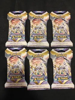 Pokemon TCG: Sword & Shield-Brilliant Stars Sleeved Booster Pack - LOT OF 6 820650809972 - Image 1