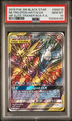 2019 POKEMON SM BLACK STAR PROMO FULL ART/MOLTRES & ZAPDOS & ARTICUNO GX PSA 10 - Image 1