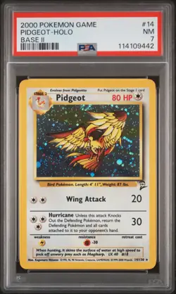 2000 POKEMON BASE SET 2 #14 PIDGEOT-HOLO PSA 7 - Image 1