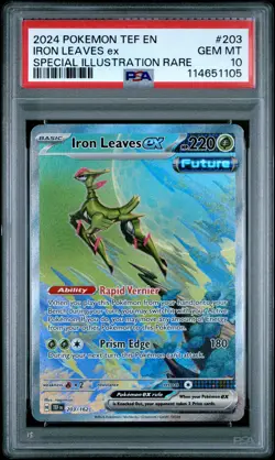 2024 POKEMON TEF EN-TEMPORAL FORCES #203 IRON LEAVES EX PSA 10 - Image 1