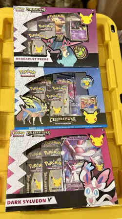 Pokemon | Celebrations Collection | Dragapult Prime, Dark Sylveon, Zacian - NEW! 820650809385 - Image 1
