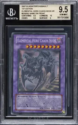 2007 YU-GI-OH! GLAS-GLADIATOR'S ASSAULT 1ST ED ELEMENTAL HERO CHAOS NEOS BGS 9.5 - Image 1