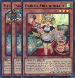 Yugioh! 3x Parlor Dragonmaid BLMM-EN060 Emblazoned Ultra Rare 1st Ed NM - Image 1