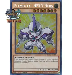 Yugioh! 1x Elemental HERO Neos Chibi Artwork BLMM-EN003 Secret Rare 1st Ed NM - Image 1