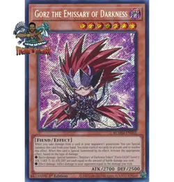 Yugioh! 1x Gorz the Emissary of Darkness Chibi Artwork BLMM-EN005 Secret Rare NM - Image 1