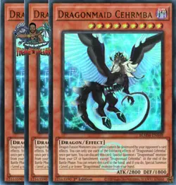 Yugioh! 3x Dragonmaid Cehrmba BLMM-EN048 Emblazoned Ultra Rare 1st Ed NM - Image 1