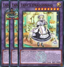 Yugioh! 3x Lady's Dragonmaid BLMM-EN049 Emblazoned Ultra Rare 1st Ed NM - Image 1