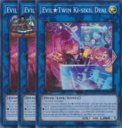 Yugioh! 3x Evil Twin Ki-sikil Deal ALIN-EN052 Super Rare 1st Ed NM - Image 1