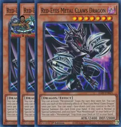 Yugioh! 3x Red-Eyes Metal Claws Dragon ALIN-EN025 Super Rare 1st Ed NM - Image 1