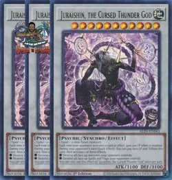 Yugioh! 3x Juraishin, the Cursed Thunder God ALIN-EN043 Ultra Rare 1st Ed NM - Image 1