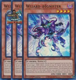 Yugioh! 3x Wizard @Ignister ALIN-EN001 Super Rare 1st Ed NM - Image 1