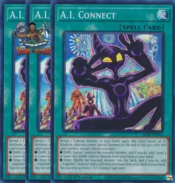 Yugioh! 3x A.I. Connect ALIN-EN054 Super Rare 1st Ed NM - Image 1