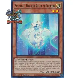 Yugioh! 1x Spectral, Dragon Ruler of Flickers ALIN-EN018 Ultra Rare 1st Ed NM - Image 1