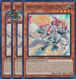 Yugioh! 3x Argostars - Fierce Parthe ALIN-EN020 Super Rare 1st Ed NM - Image 1