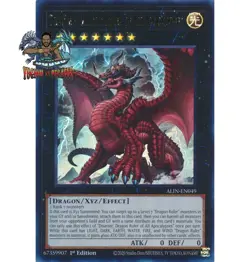 Yugioh! 1x Disaster, Dragon Ruler of All Apocalypses ALIN-EN049 Ultra Rare NM - Image 1