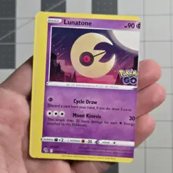 Lunatone Miscut Error Pokemon GO Set 034/078 Pokemon Card - Image 1
