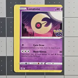 Lunatone Miscut Error Pokemon GO Set 034/078 Pokemon Card - Image 4