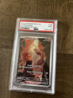 Pokemon TCG Charmander Holo Card Illustration Rare SV151 Card 168/165 PSA 9 - Image 1
