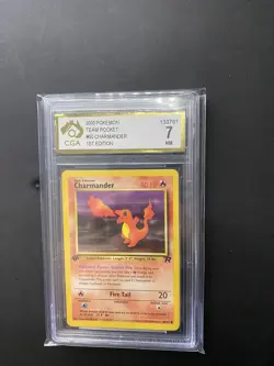 CHARMANDER Team Rocket 1ST EDITION Pokemon Card 50/82 CGA 7 - Image 4
