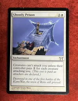 MTG Champions of Kamigawa Ghostly Prison Moderately Played Uncommon MP Magic - Image 1