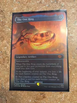 The One Ring (Borderless) (LTR) Foil MTG Gold Foil 451 2023 Marta Nael - Image 1