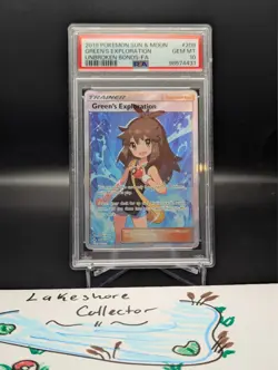 PSA 10 GEM MINT 2019 Pokemon Sun & Moon Unbroken Bonds Green’s Exploration #209 - Image 1