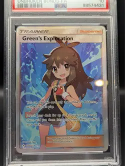 PSA 10 GEM MINT 2019 Pokemon Sun & Moon Unbroken Bonds Green’s Exploration #209 - Image 2