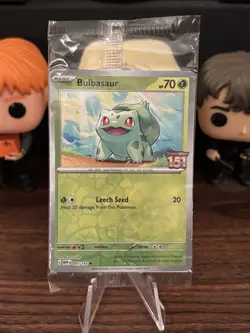 Pokemon TCG Bulbasaur 001/165 Best Buy Promo S&V 151 Reverse Holo Sealed Package - Image 1