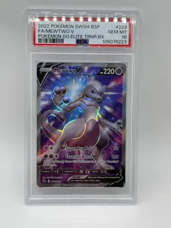 Pokemon Mewtwo V PSA 10 GEM MINT SWSH229 Pokemon Go Elite Trainer Box Promo 229 - Image 2