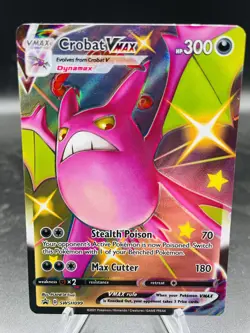 Pokemon Crobat VMAX SWSH099 Shining Fates Full Art Holo Black Star Promo NM - Image 1