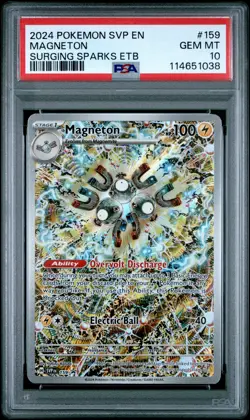 2024 POKEMON SVP EN-SV BLACK STAR PROMO #159 MAGNETON PSA 10 - Image 1
