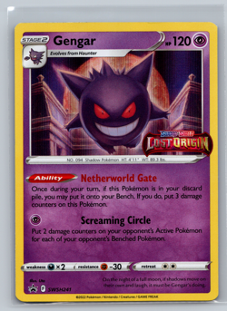 Pokemon Gengar - SWSH241 - Black Star Promo - Lost Origin Prerelease STAMP NM 02 - Image 1
