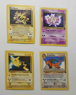 Set Of 4 POKEMON FIRST MOVIE PROMO 1999 Electabuzz Mewtwo Pikachu Dragonite - Image 2