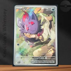 Pokemon N’s Zorua #189 SVP Black Star Promo - Pokemon Center Stamp - NM - Image 1