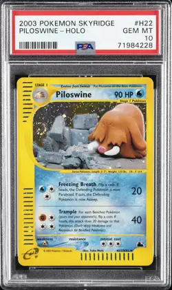 2003 POKEMON SKYRIDGE #H22 PILOSWINE-HOLO PSA 10 - Image 1