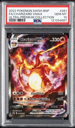 2022 POKEMON SWSH BLACK STAR PROMO #261 FULL ART/CHARIZARD VMAX PSA 10 - Image 1