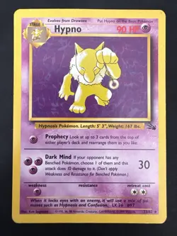 Pokemon TCG Hypno Fossil Non Holo Rare 23/62 Vintage WotC - Image 1