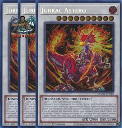 Yugioh! 3x Jurrac Astero BLMM-EN018 Secret Rare 1st Ed NM - Image 1