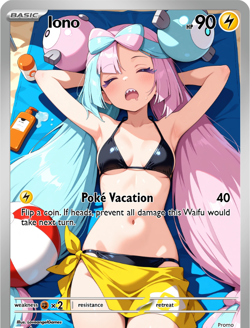 LoveangelGames-Season 2- Custom Card- Waifu Universe- Iono Poke Vacation - Image 1