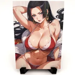 One Piece Boa Hancock Sexy Bikini Anime Waifu Girl Lewd Goddess Story Art Card - Image 1