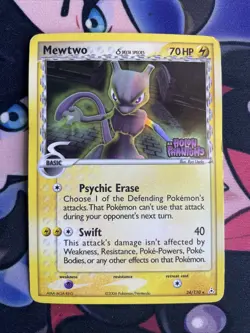 Mewtwo Delta Species 24/110 MP Reverse Holo Holon Phantoms Stamped Pokemon Card! - Image 1