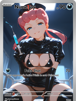 LoveangelGames-Season 2- Custom Card- Waifu Universe- Nurse Joy - Poke Shot - Image 1