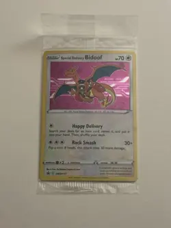 Pokemon TCG Special Delivery Bidoof SWSH177 Black Star Promo Card Sealed - Image 1