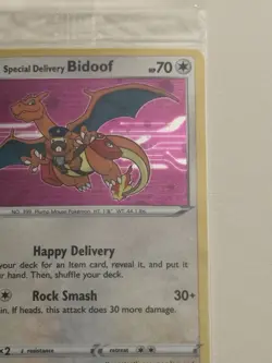 Pokemon TCG Special Delivery Bidoof SWSH177 Black Star Promo Card Sealed - Image 3
