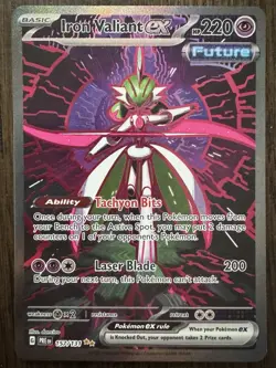 Pokemon Iron Valiant EX TCG Prismatic Evolutions Holo Card 157/131 SV - Image 1