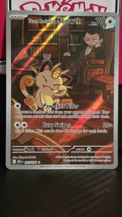 Pokemon TCG Team Rockets Meowth & Giovanni Cosmos Holo Rare Card Mint - Image 1