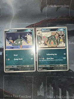 Trubbish 59 & Garbodor 60 White Flare 2 Card Lot Pokemon NM - Image 1