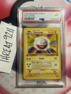 PSA 9 Electrode 18/64 Jungle First Edition Pokemon Card - Image 1