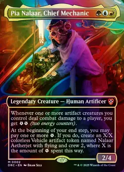 Pia Nalaar, Chief Mechanic (Borderless) Commander: Aetherdrift NM MTG Foil - Image 1