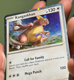 1 Swirl 🌀 Cosmo Holo Kangaskhan SVP 202 Black Star Promo Pokemon LP - Image 4